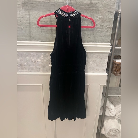 NWT new Anthropologie somerset velvet halter dress medium jewel beaded neck - Picture 17 of 17